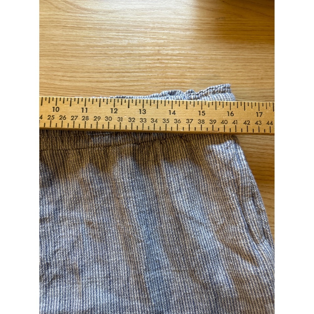 Splendia Collection Women's Striped Linen Blend Wide Leg Crop Pants Lage - Picture 7 of 9